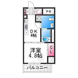 プログレス アペゼ 6階1DKの間取り