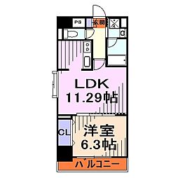 ベルナティオ 7階1LDKの間取り