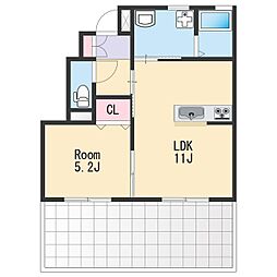 南海和歌山港線 和歌山港駅 徒歩34分の賃貸アパート 1階1LDKの間取り