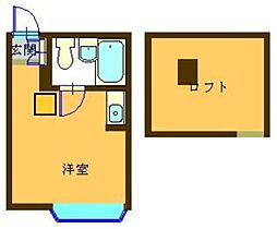 リバティ桜上水 ワンルームの間取図画像