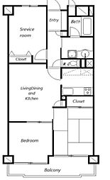 エルスタンザ北浦和 4階2SLDKの間取り