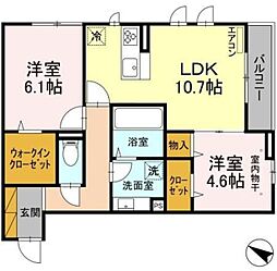 エクレール1 2LDKの間取図画像