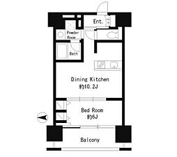 ParkCube東品川 1DKの間取図画像