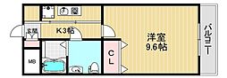 クリアグラン 1Kの間取図画像