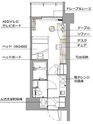 レックスガーデン神楽坂北町 3階1Kの間取り