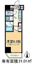 ガーラ・シティ王子 1Kの間取図画像