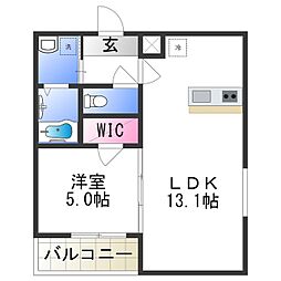 フジパレス草尾 1LDKの間取図画像