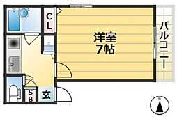 セビーヌ春日野 1Kの間取図画像
