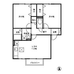 条南スクエアC 2LDKの間取図画像