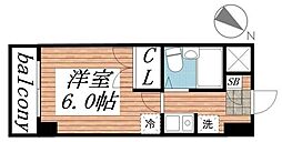 ロックグランデ船橋 1Kの間取図画像
