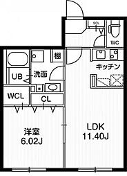 パセオ文京茗荷谷 1LDKの間取図画像