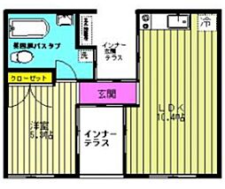 ＫＭＡ 2階1LDKの間取り