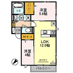 フェリーチェ 2LDKの間取図画像