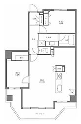 プロスペクト清澄庭園 8階2LDKの間取り