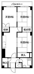 常緑ハイツ 3DKの間取図画像