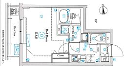 MINDお花茶屋 1Kの間取図画像