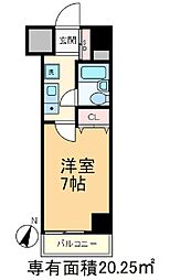 ライオンズマンション西が丘南 1Kの間取図画像