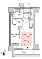 アーバネックス西新宿2 3階1DKの間取り