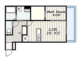 小田急小田原線 小田急相模原駅 徒歩16分の賃貸アパート 1階1LDKの間取り