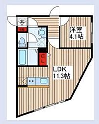 上石神井3丁目マンション 1LDKの間取図画像