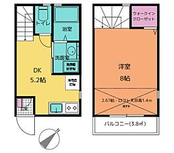 アフェット検見川5 1DKの間取図画像