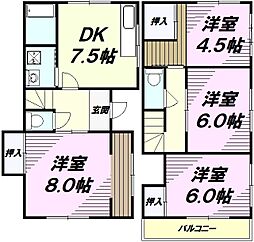 ハイツ江添 4DKの間取図画像