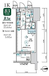 京王線 京王八王子駅 徒歩2分の賃貸マンション 4階1Kの間取り