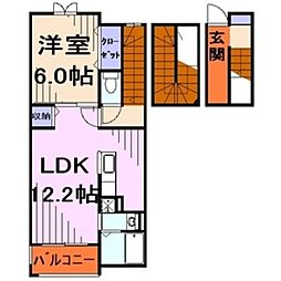 リヴィエールプレ 1LDKの間取図画像
