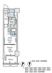 ロイヤルパークス赤羽サウス 1DKの間取図画像