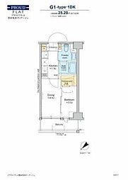 プラウドフラット墨田曳舟ディアージュ 1DKの間取図画像