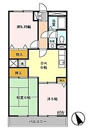 M・Sマンション 3DKの間取図画像