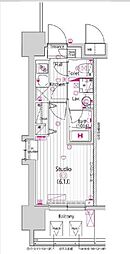 グランド・ガーラ川崎西口 11階1Kの間取り