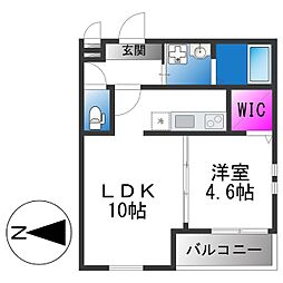 大阪市東住吉区今川7丁目アパート 1LDKの間取図画像
