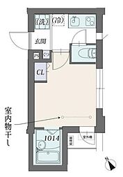 クリスタルコート新江古田 2階1Kの間取り