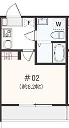 アザーレ・ナッジ淵野辺A 1Kの間取図画像