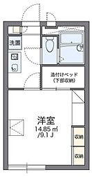 レオパレスティーズハウスII 1階1Kの間取り