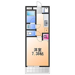 コート・エクラン光 1Kの間取図画像