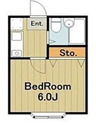 クロノス南橋本3丁目 2階1Kの間取り