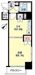 ビバリーホームズ越中島 1DKの間取図画像