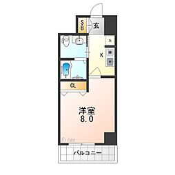 CASSIA天王寺東 1Kの間取図画像