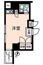 クリオ戸部壱番館 ワンルームの間取図画像