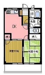 グローブ武田ビル 2DKの間取図画像