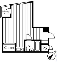 キャッスルマンション赤羽 2階ワンルームの間取り