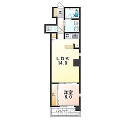 大阪市阿倍野区阪南町1丁目マンション 1LDKの間取図画像