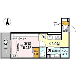 南海線 和歌山市駅 徒歩7分の賃貸アパート 3階1Kの間取り