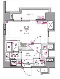 セジョリ大井町 9階1Kの間取り
