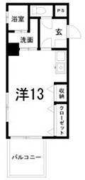 メゾンるふる ワンルームの間取図画像