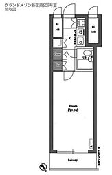 グランドメゾン新宿東 1Kの間取図画像