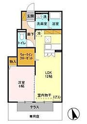 プランドールタジマ 1LDKの間取図画像