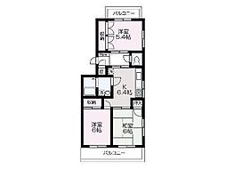 エレガンス小町 3Kの間取図画像
